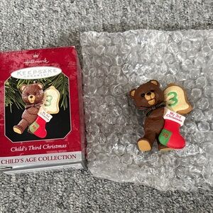 Hallmark Keepsake Brown Bear with Red Stocking